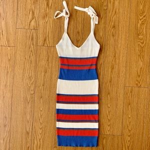 ASOS Knit Stripe Tie Summer Mini Dress M